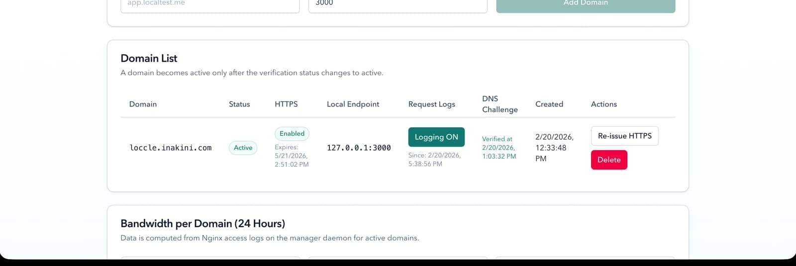 Bandwidth Monitoring